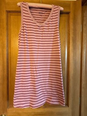 Pact Women’s Pink Striped Sleeveless Dress